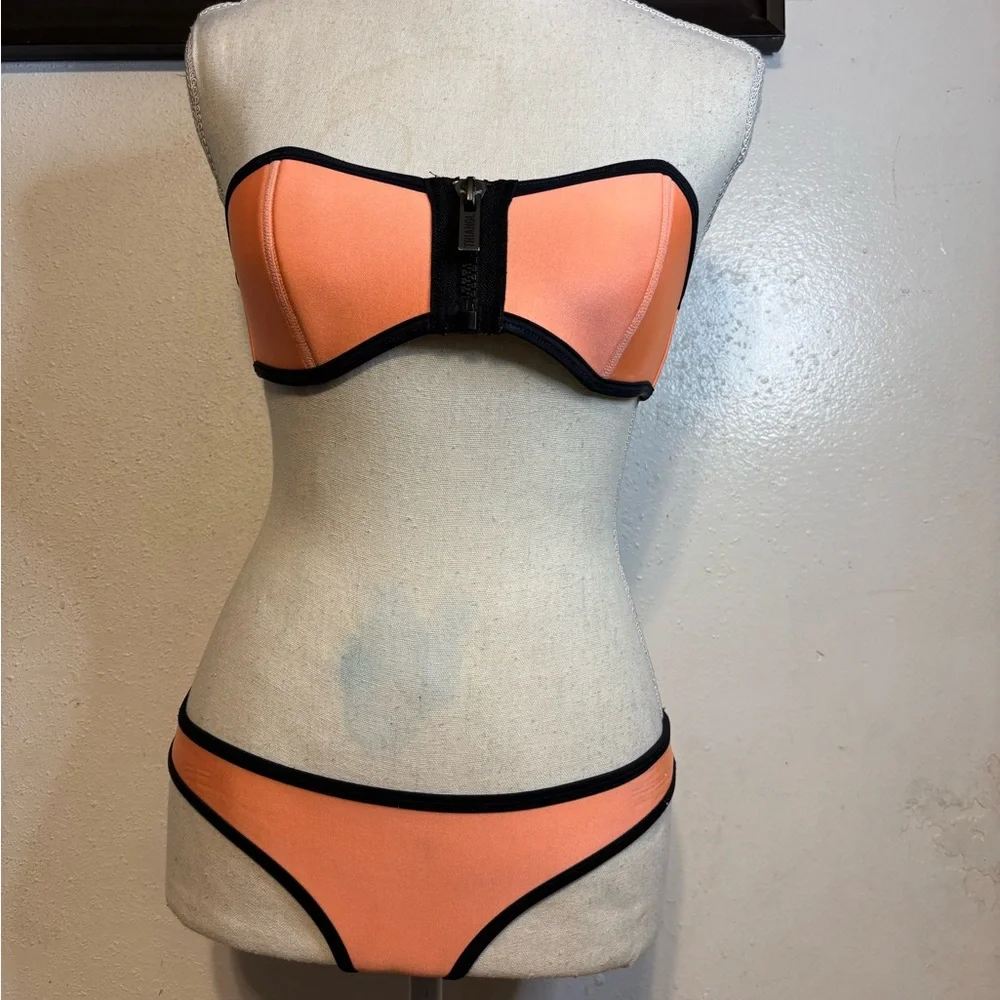 Triangl Swimwear Peach Bikini with Black Trim
